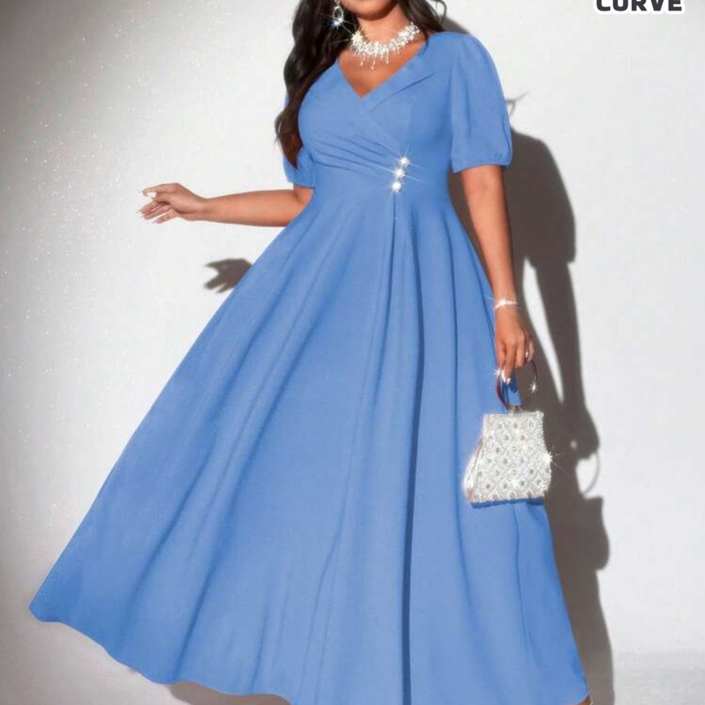 Elegant Blue Women's Dress